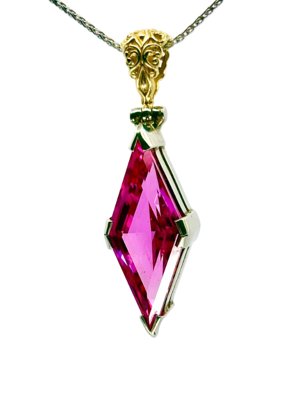 Shasta Pink Sapphire Fine Vibrational Gemstone Pendant