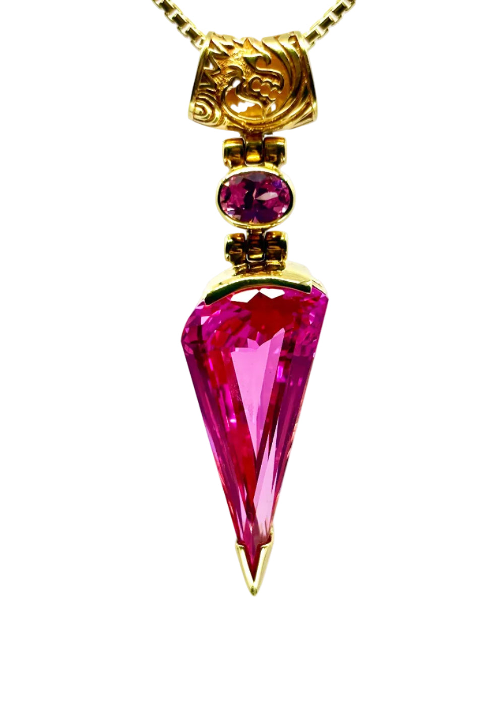 Shasta Pink Sapphire + Pink Sapphire Fine Vibrational Gemstone Pendant