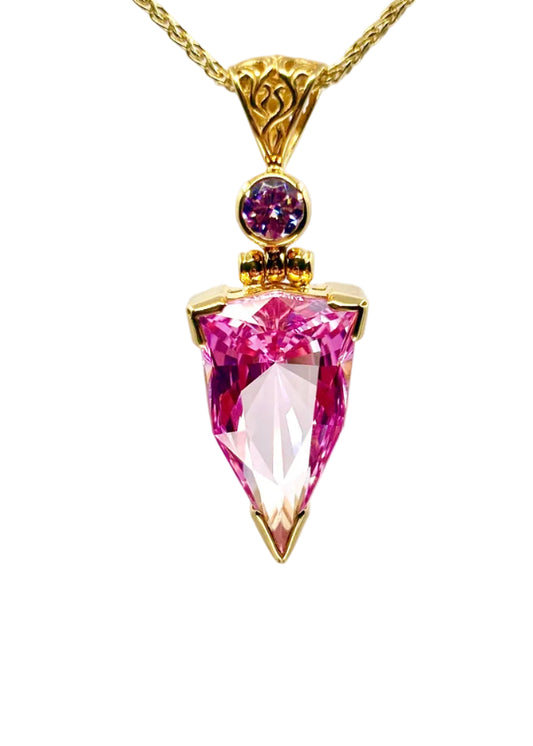 Imperial Pink Sapphire + Pink Moissanite Fine Vibrational Gemstone