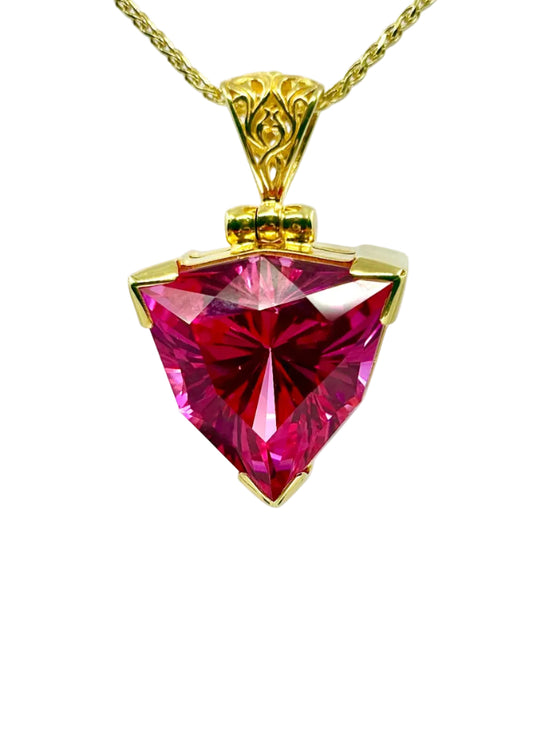 Shasta Pink Sapphire Vibrational Gemstone Pendant