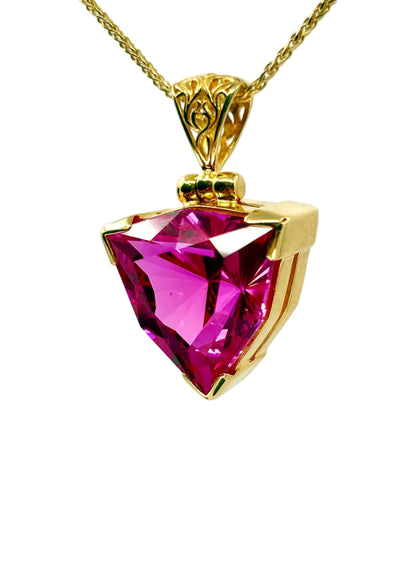 Shasta Pink Sapphire Vibrational Gemstone Pendant