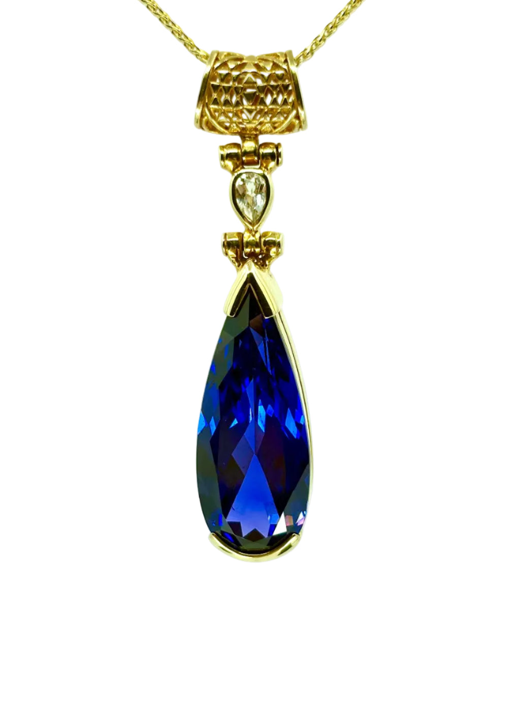 Zao Gongen YAG Tanzanite + Phenakite Fine Vibrational Gemstone Pendant