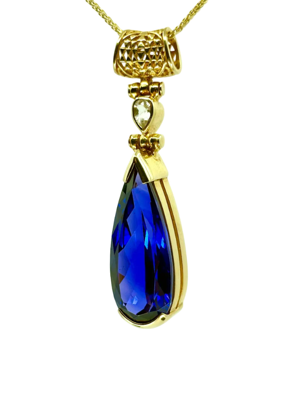Zao Gongen YAG Tanzanite + Phenakite Fine Vibrational Gemstone Pendant