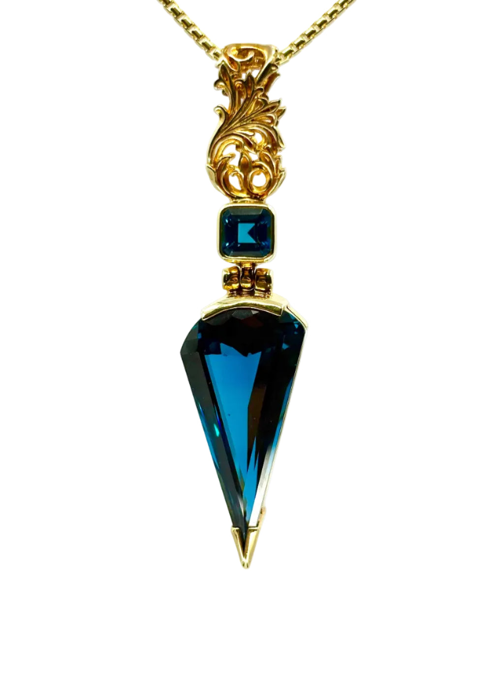Blue Green Spinel Fine Vibrational Gemstone Pendant