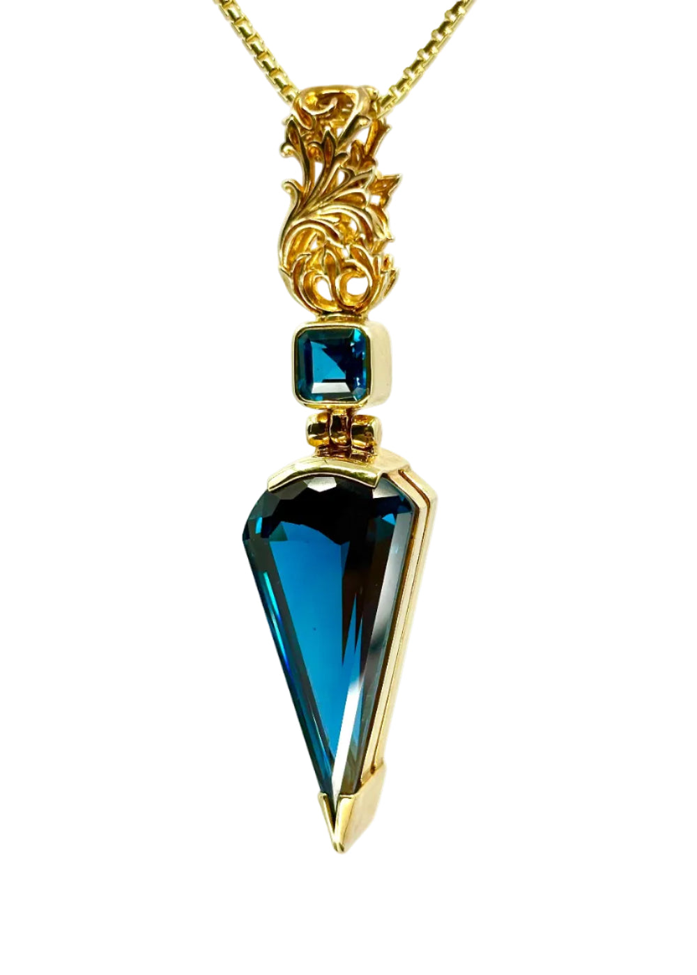 Blue Green Spinel Fine Vibrational Gemstone Pendant