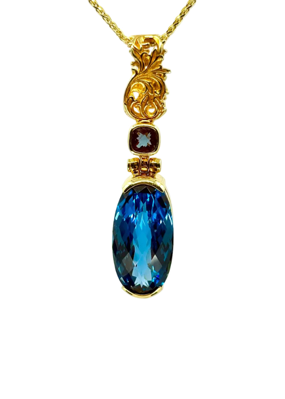 Blue Green Spinel + Alexandrite Chrysoberyl Fine Vibrational Gemstone Pendant
