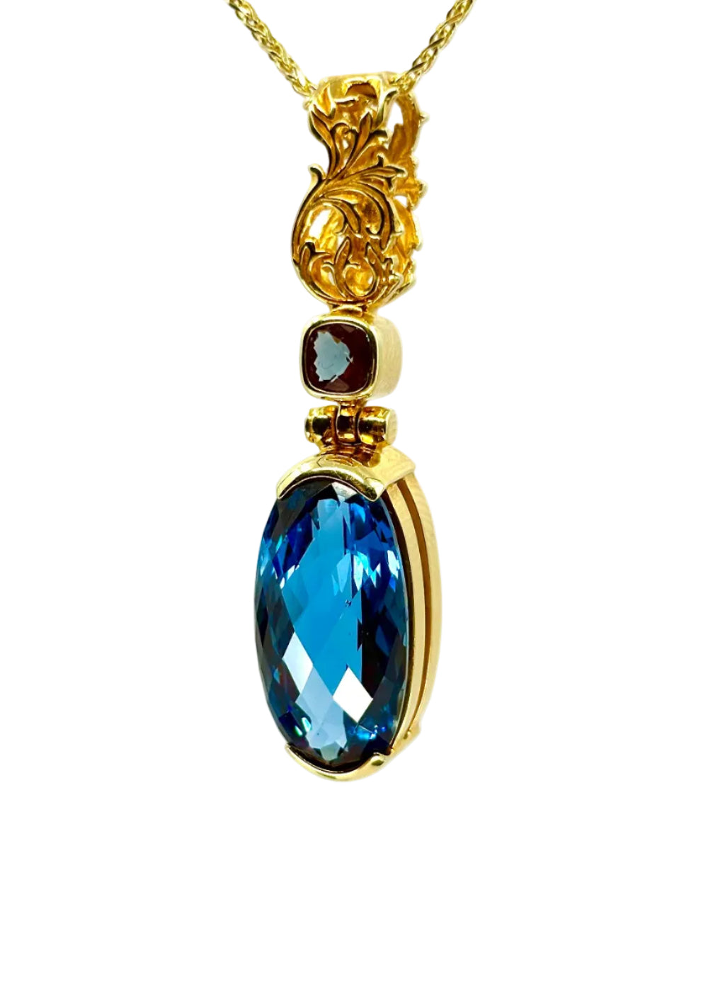 Blue Green Spinel + Alexandrite Chrysoberyl Fine Vibrational Gemstone Pendant