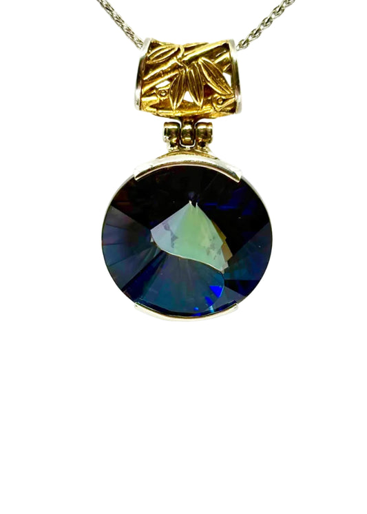 Indigo Warrior Mystic Quartz Fine Vibrational Gemstone Pendant
