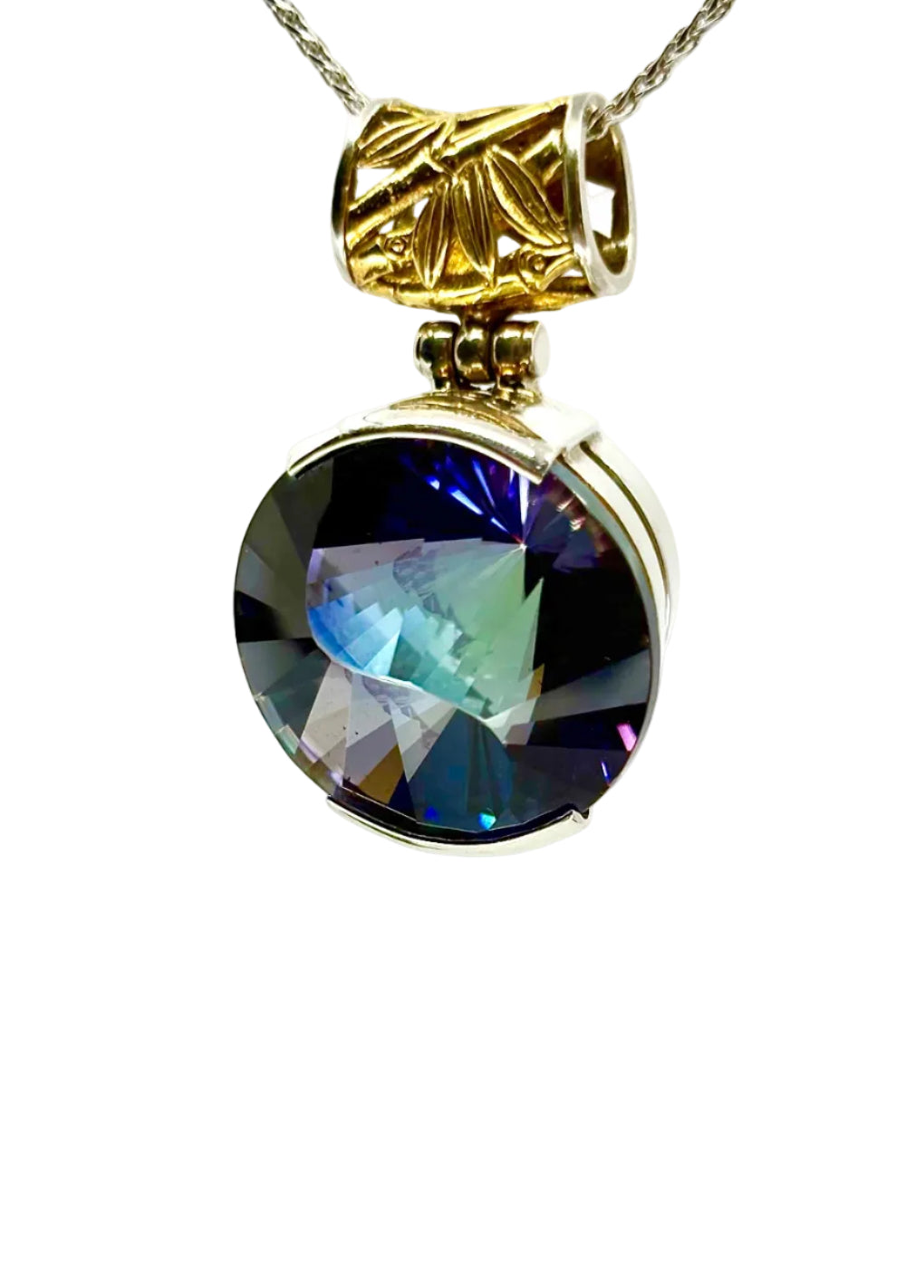 Indigo Warrior Mystic Quartz Fine Vibrational Gemstone Pendant