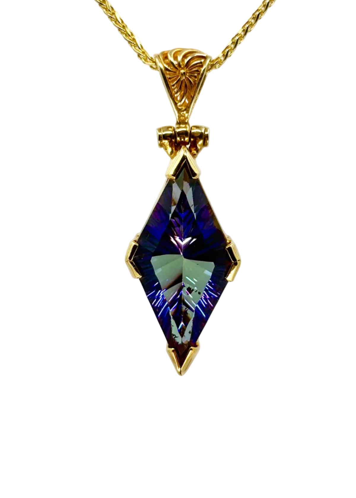 Indigo Warrior Mystic Quartz Fine Vibrational Gemstone Pendant