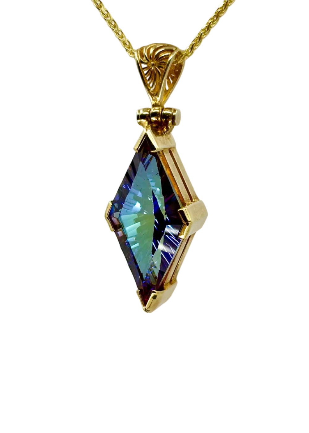 Indigo Warrior Mystic Quartz Fine Vibrational Gemstone Pendant