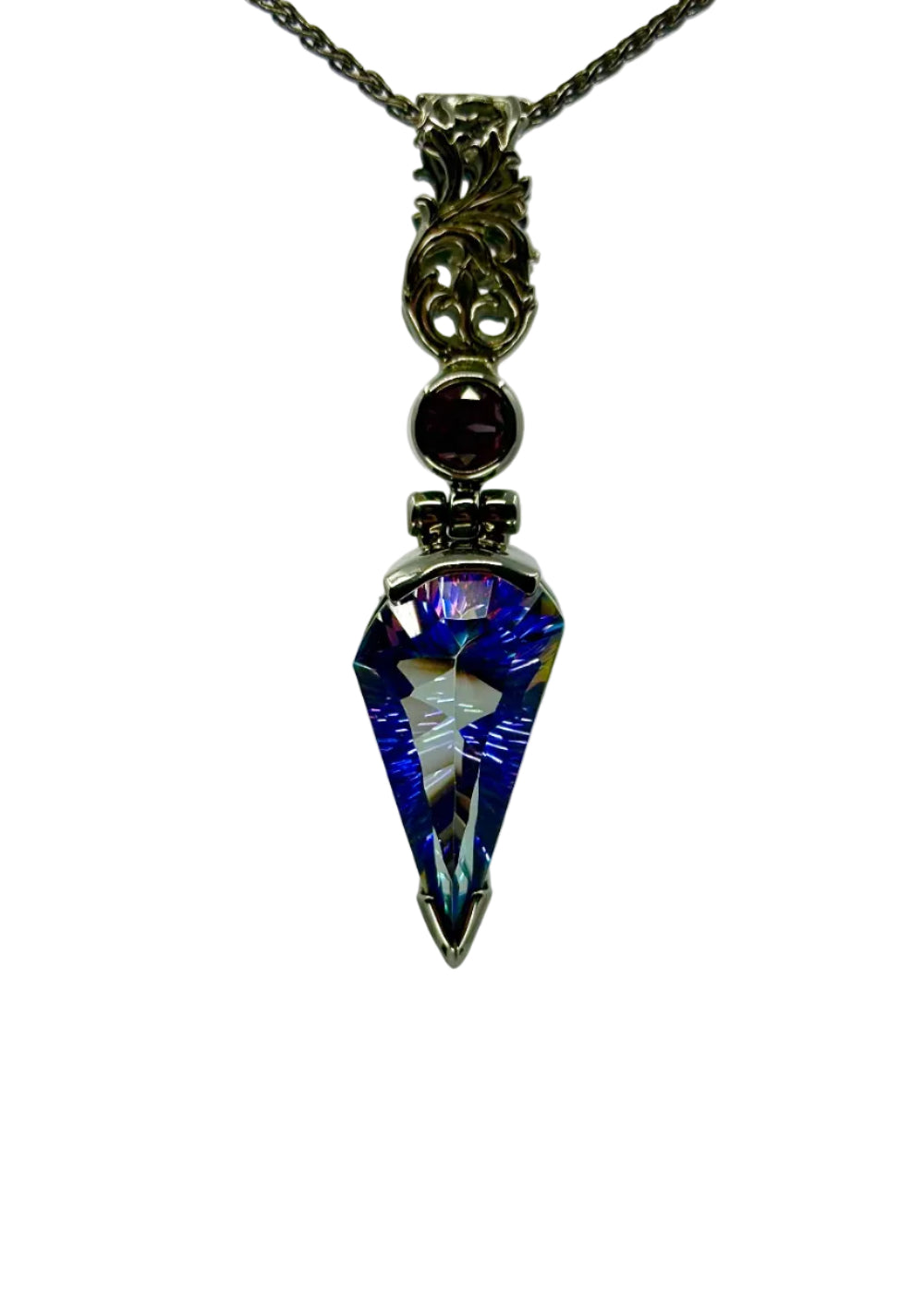 Indigo Warrior Mystic Quartz + Alexandrite Chrysoberyl Fine Vibrational Gemstone Pendant