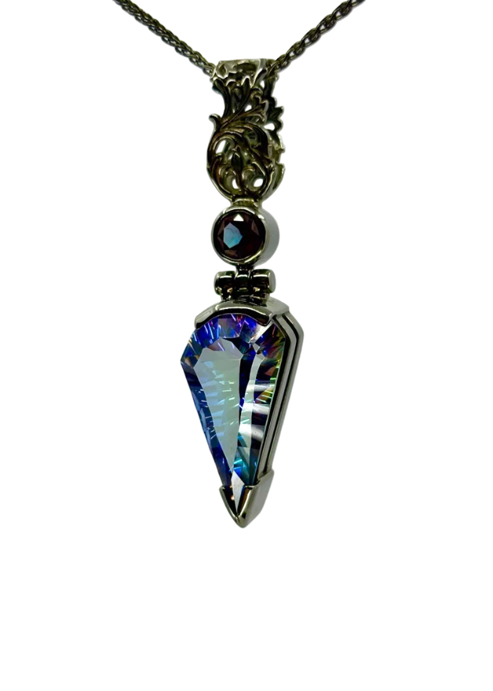 Indigo Warrior Mystic Quartz + Alexandrite Chrysoberyl Fine Vibrational Gemstone Pendant
