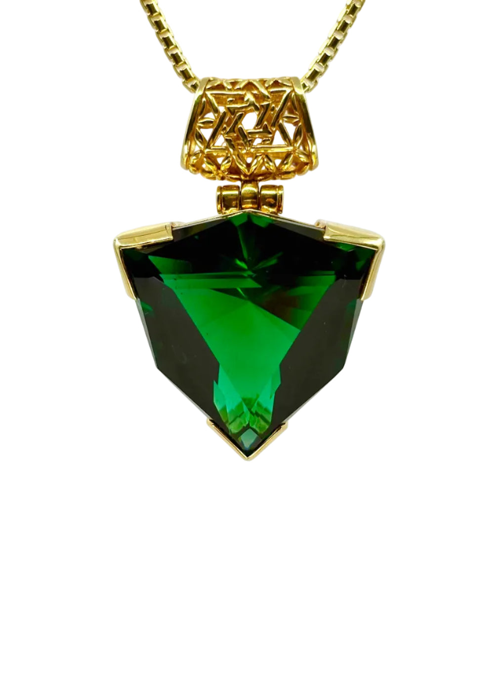 XLarge Green Hydro Quartz Fine Vibrational Gemstone Pendant