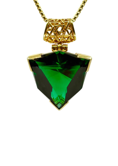 XLarge Green Hydro Quartz Vibrational Gemstone Pendant