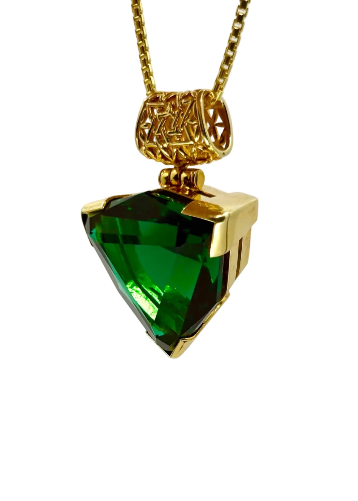 XLarge Green Hydro Quartz Fine Vibrational Gemstone Pendant
