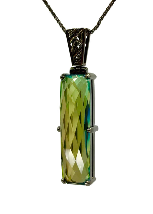 Luminous Heart Mystic Quartz Fine Vibrational Gemstone Pendant