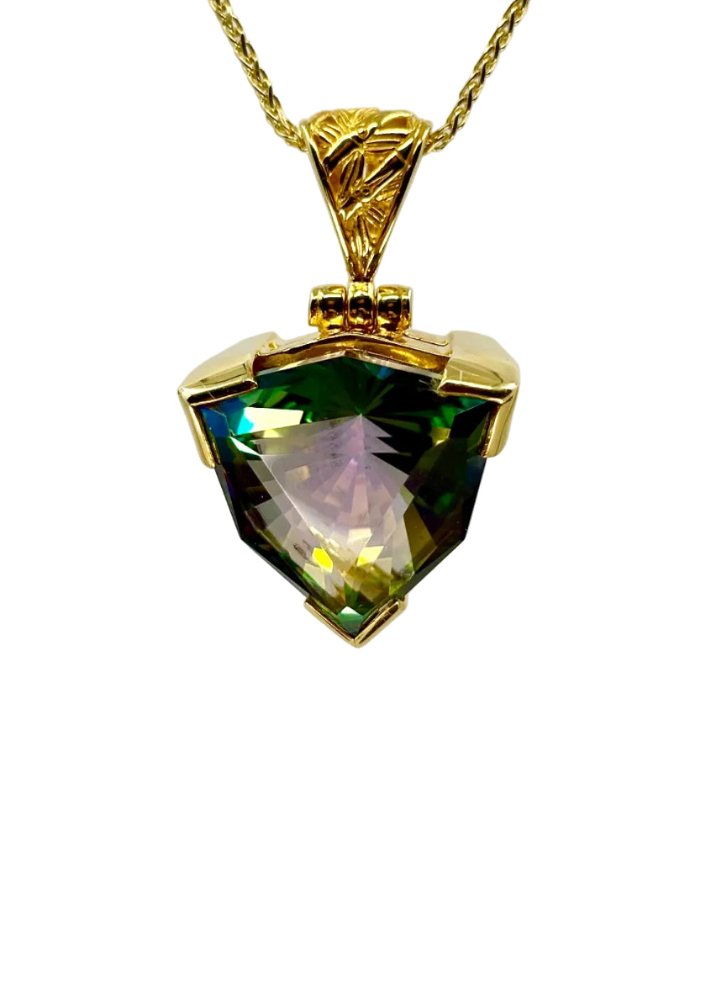 Luminous Heart Mystic Quartz Fine Vibrational Gemstone Pendant
