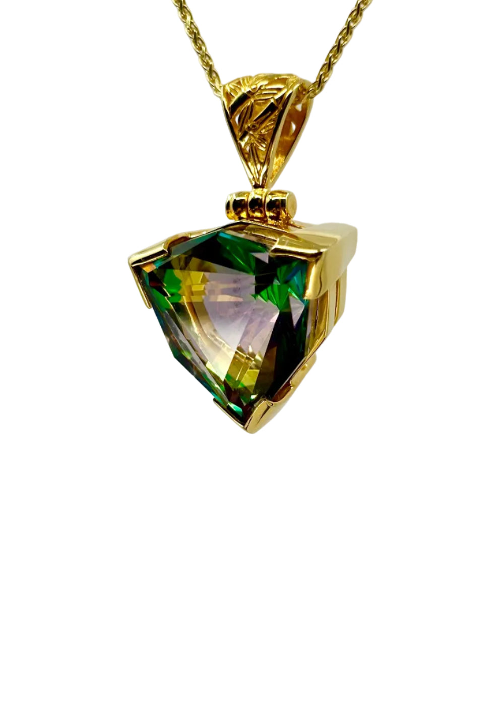Luminous Heart Mystic Quartz Fine Vibrational Gemstone Pendant