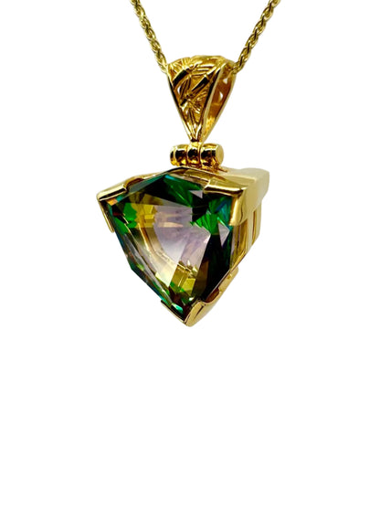 Luminous Heart Mystic Quartz Vibrational Gemstone Pendant