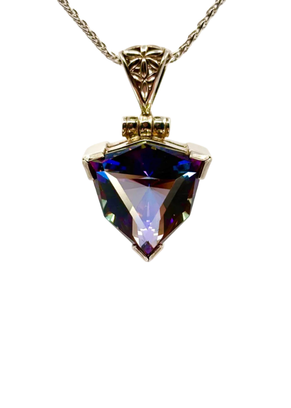 Indigo Warrior Mystic Quartz Fine Vibrational Gemstone Pendant
