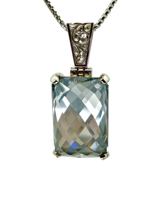Moonlight Mystic Quartz, Fine Vibrational Gemstone Pendant