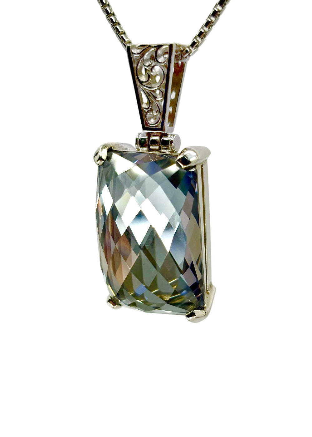 Moonlight Mystic Quartz, Fine Vibrational Gemstone Pendant