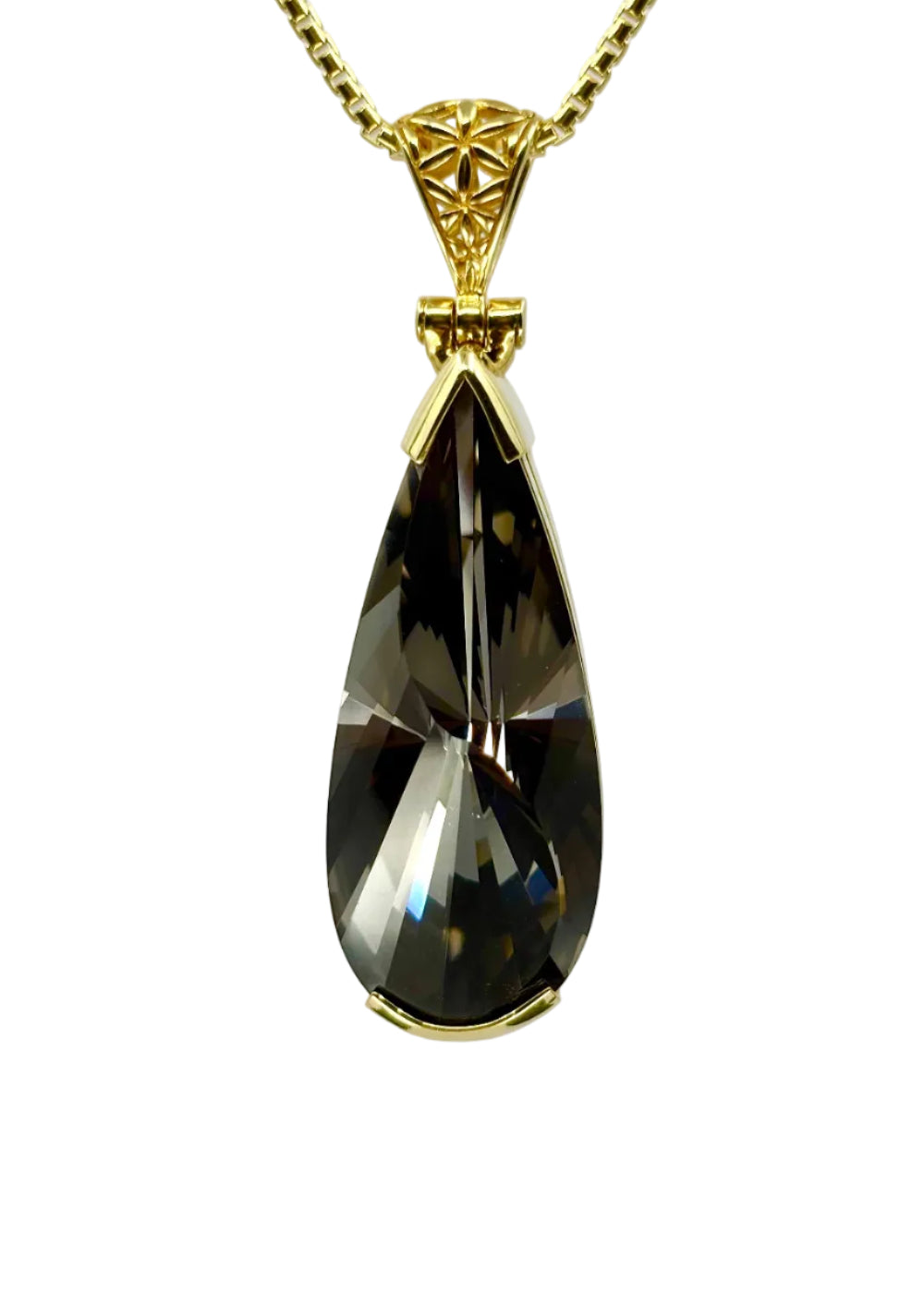 Large Midnight Mystic Teardrop/ Yin Yang Cut, Fine Vibrational Gemstone Pendant