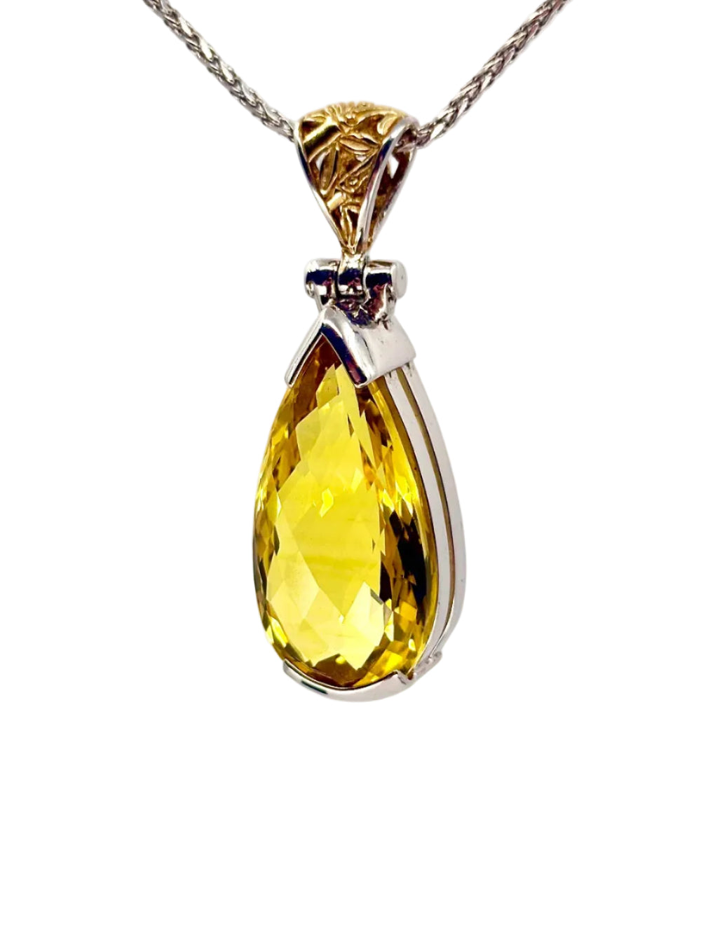 Yellow Sapphire Fine Vibrational Gemstone Pendant