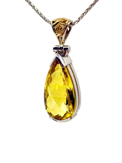 Yellow Sapphire Vibrational Gemstone Pendant