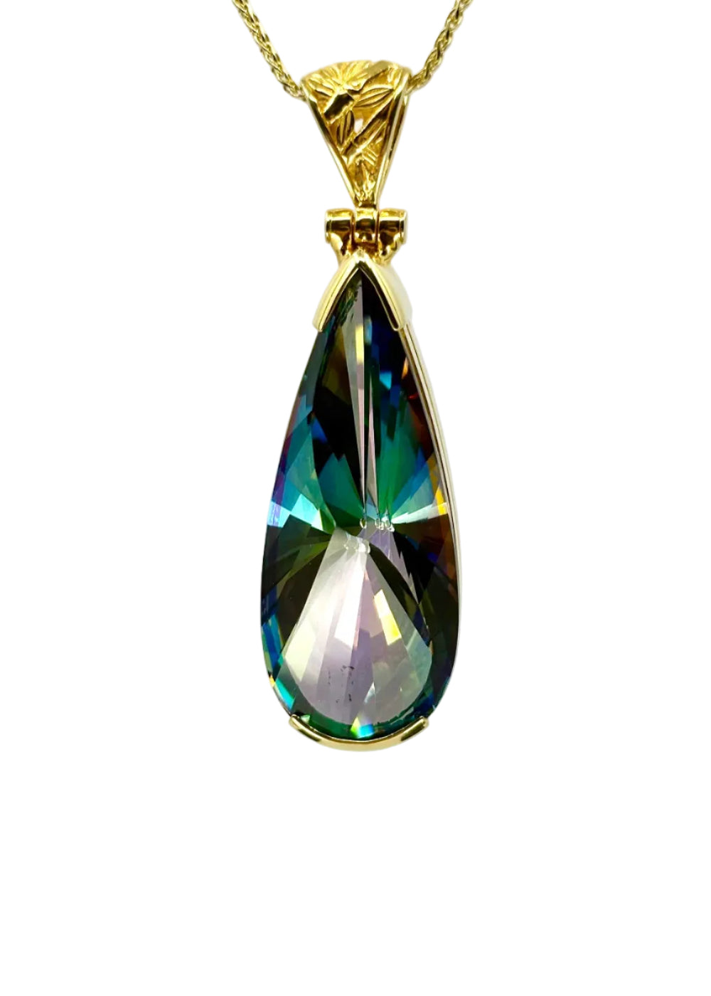 Large Luminous Heart Mystic Quartz Fine Vibrational Gemstone Pendant