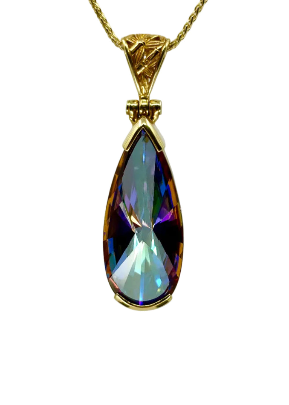 Lg Indigo Warrior Mystic Quartz Fine Vibrational Gemstone Pendant