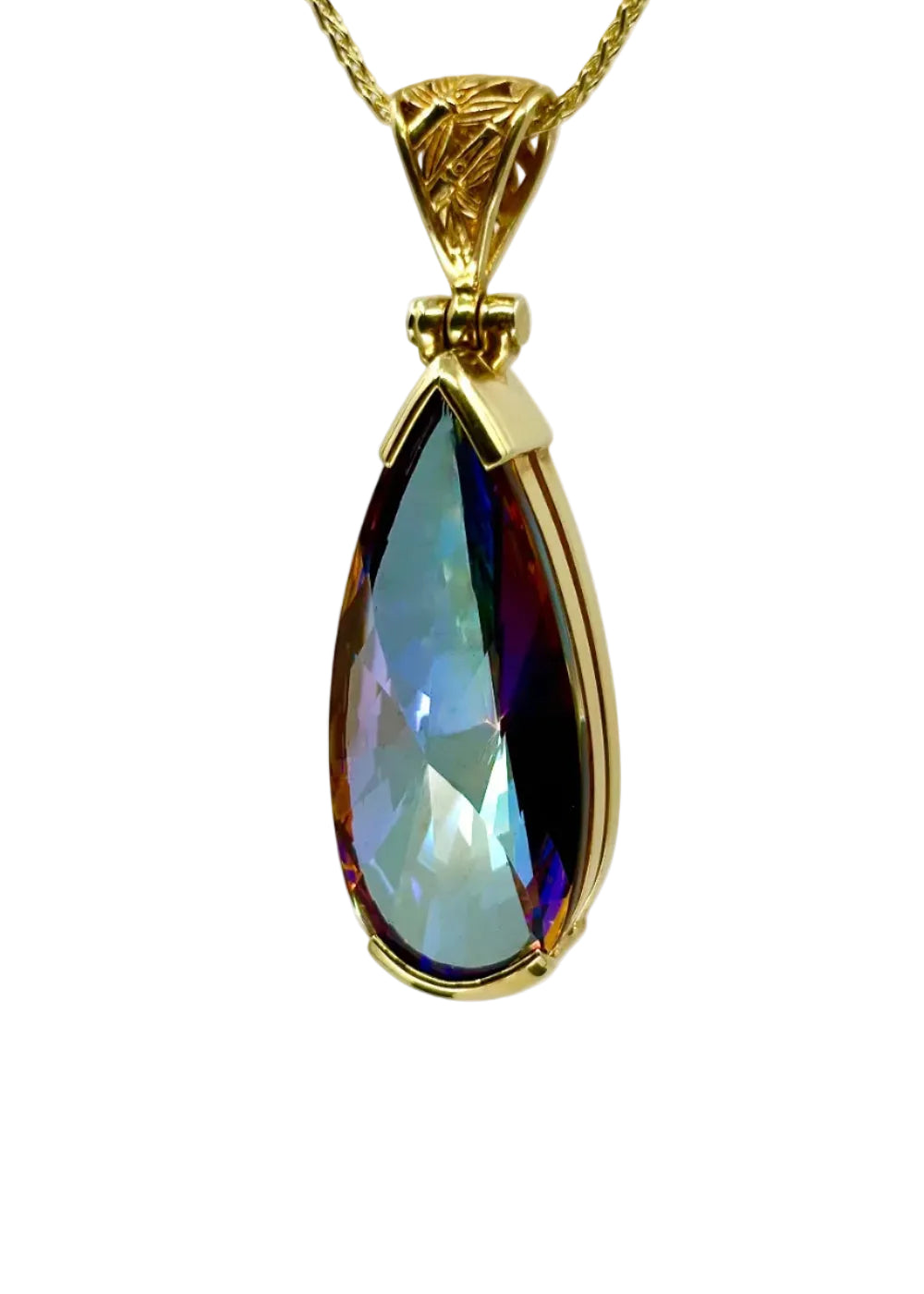 Lg Indigo Warrior Mystic Quartz Fine Vibrational Gemstone Pendant