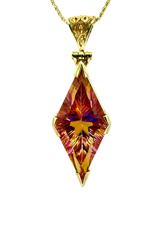 Sunstar Mystic Quartz Fine Vibrational Gemstone Pendant
