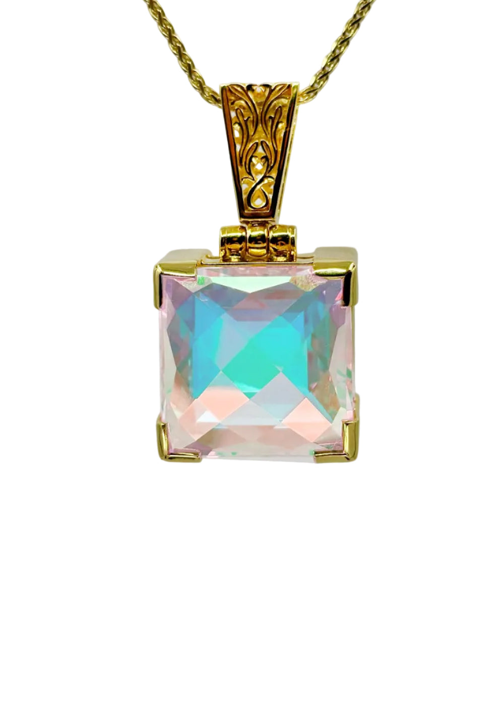 Angel Aura Amor Mystic Quartz Vibrational Gemstone Pendant