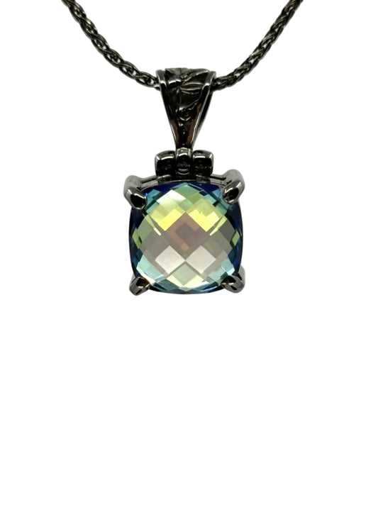 Luminous Heart Mystic Quartz, Fine Vibrational Gemstone Pendant
