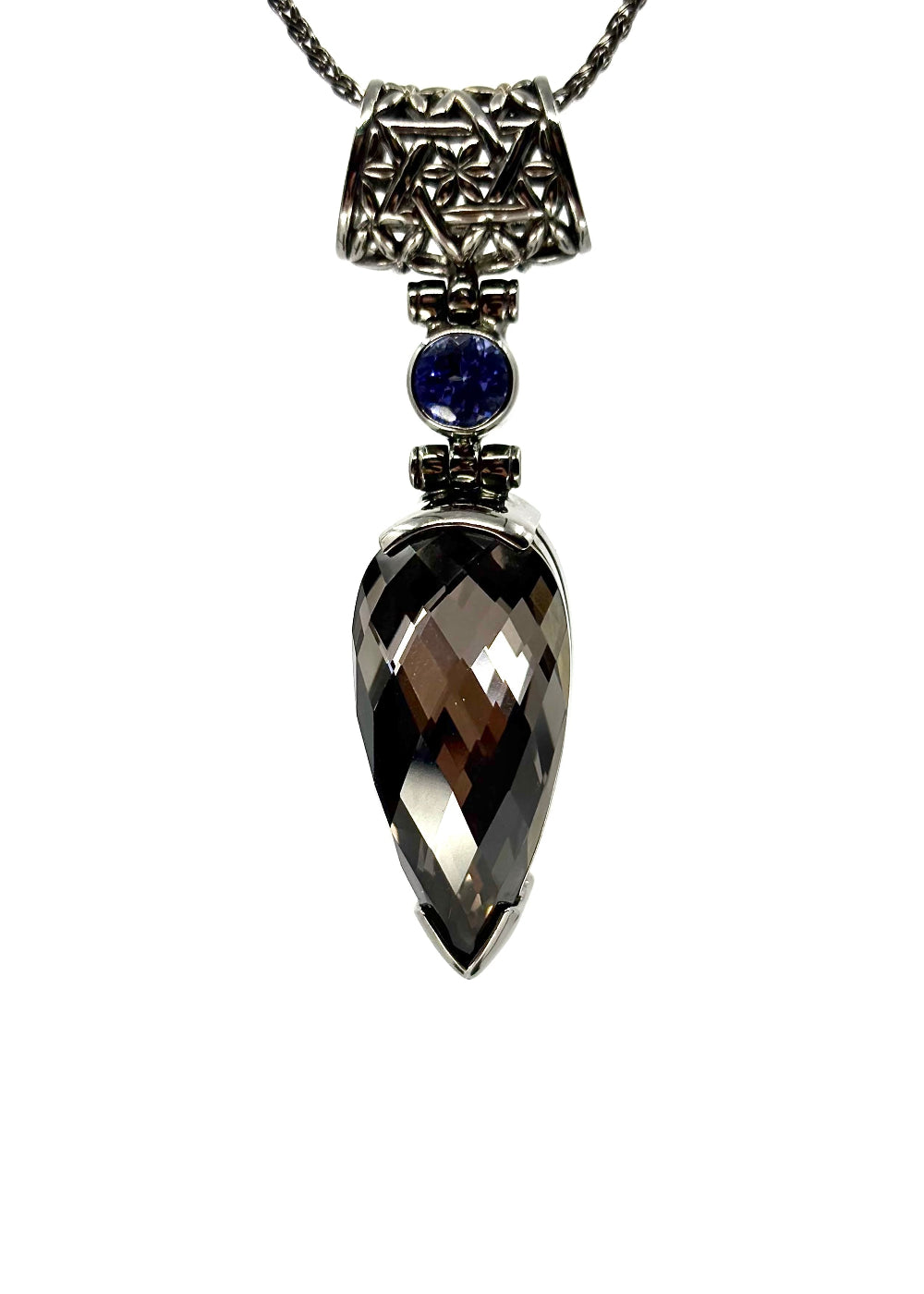 Midnight Mystic Quartz + Tanzanite Fine Vibrational Gemstone Pendant