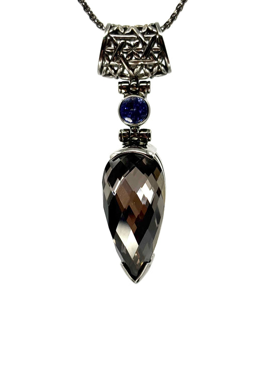 Midnight Mystic Quartz + Tanzanite Fine Vibrational Gemstone Pendant