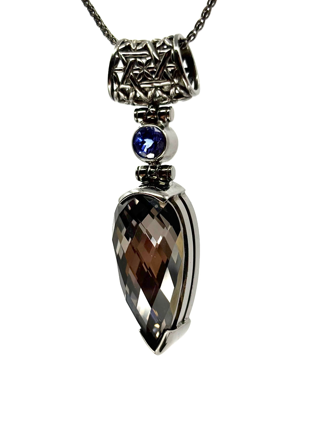 Midnight Mystic Quartz + Tanzanite Fine Vibrational Gemstone Pendant