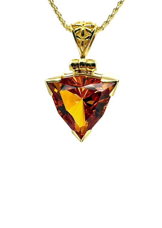 Cognac Sapphire Fine Vibrational Gemstone Pendant