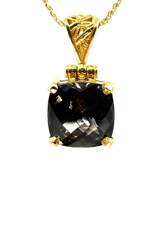 Midnight Mystic Quartz, Fine Vibrational Gemstone Pendant