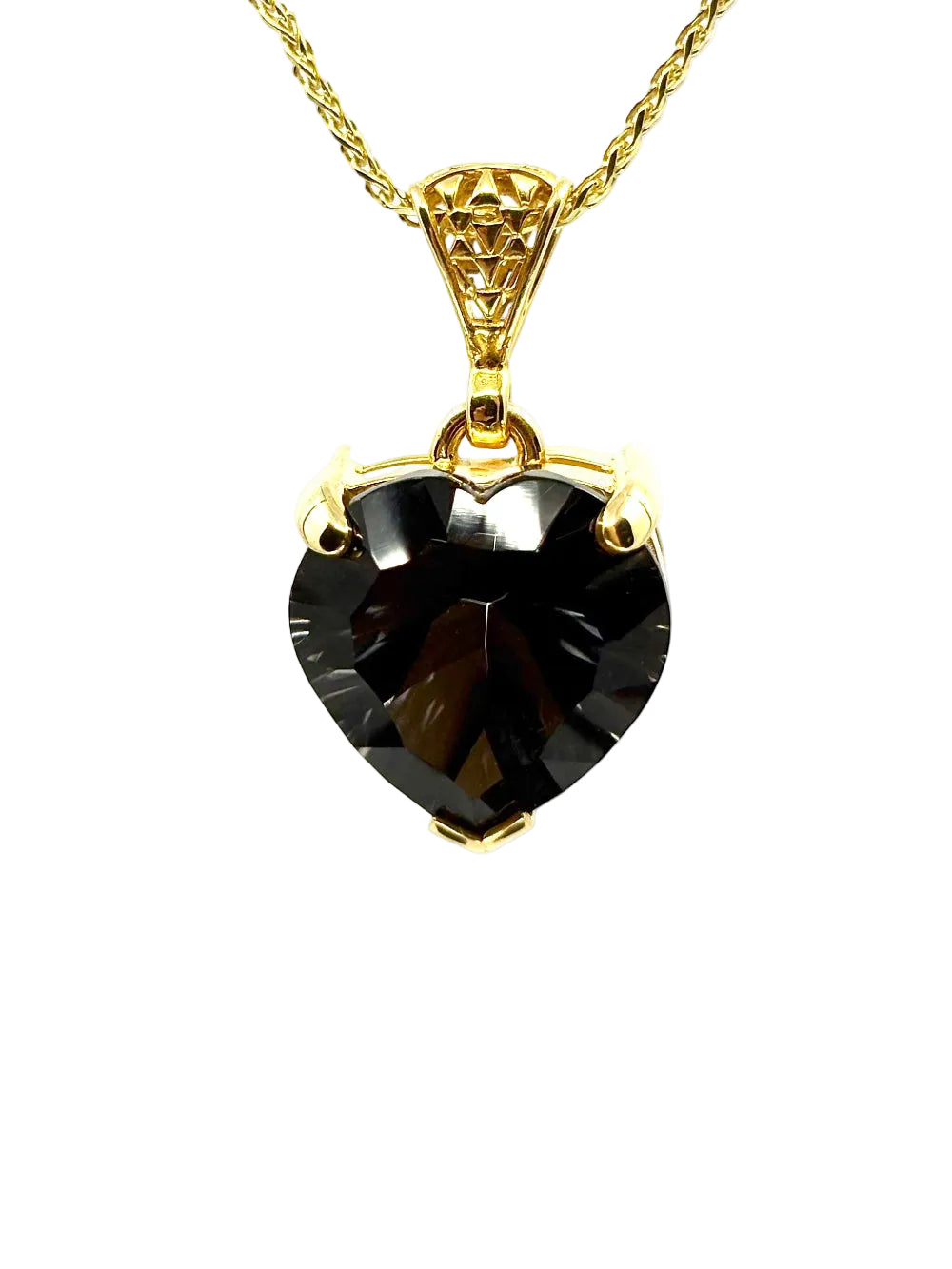 Midnight Mystic Quartz Heart Fine Vibrational Gemstone Pendant