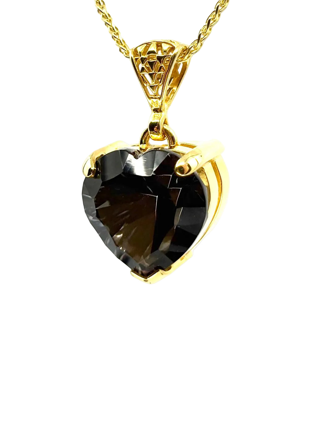 Midnight Mystic Quartz Heart Fine Vibrational Gemstone Pendant