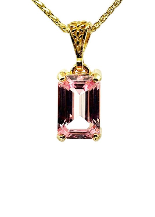 Imperial Pink Sapphire Fine Vibrational Gemstone Pendant