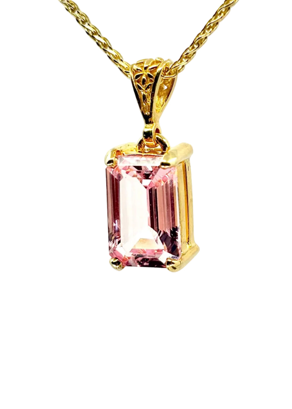 Imperial Pink Sapphire Fine Vibrational Gemstone Pendant