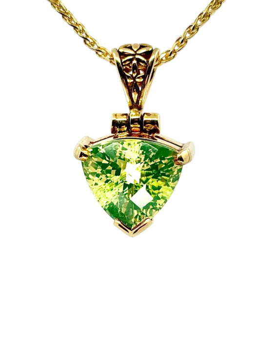Mint Spinel Fine Vibrational Gemstone Pendant