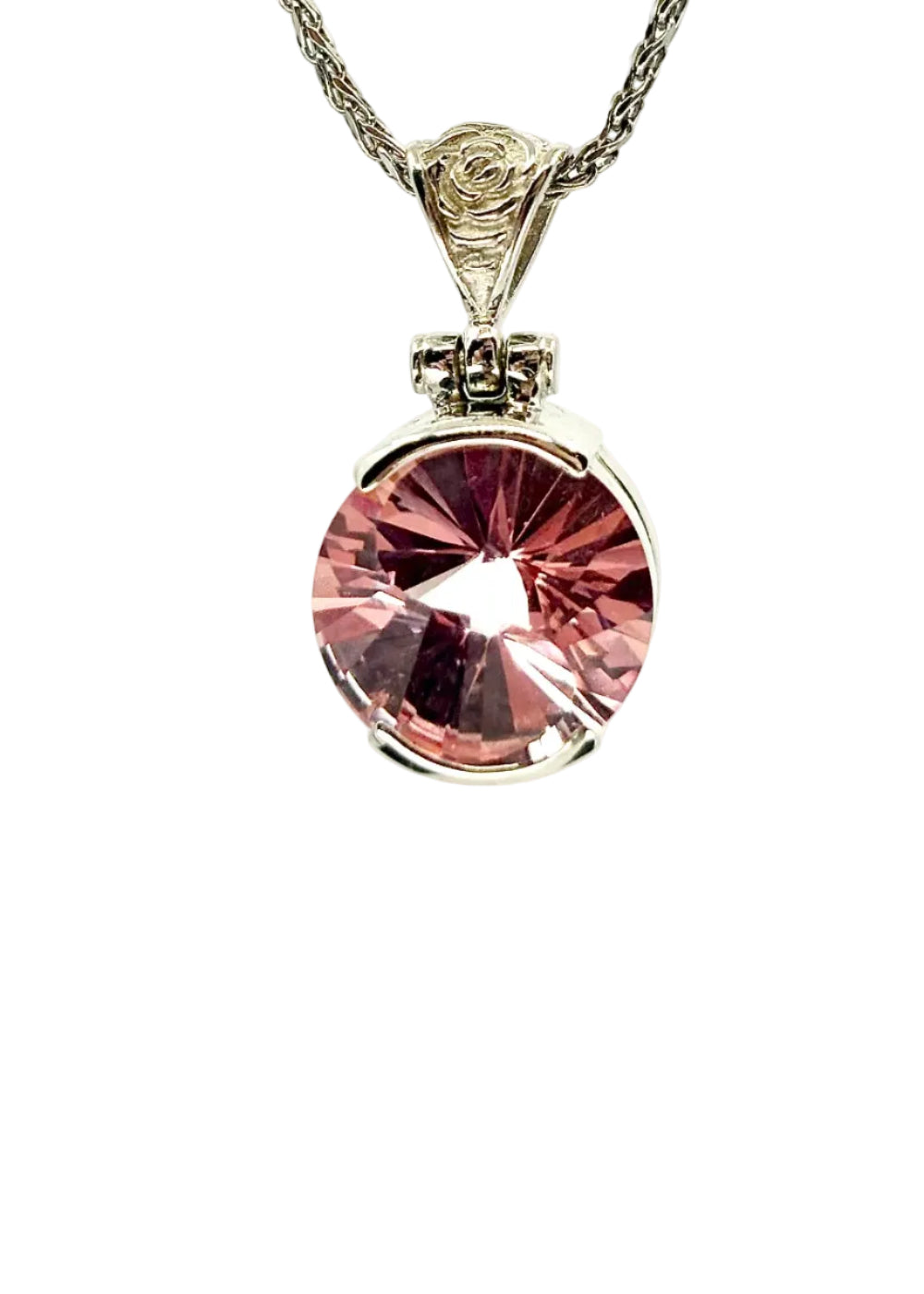 Imperial Pink Sapphire Fine Vibrational Gemstone Pendant