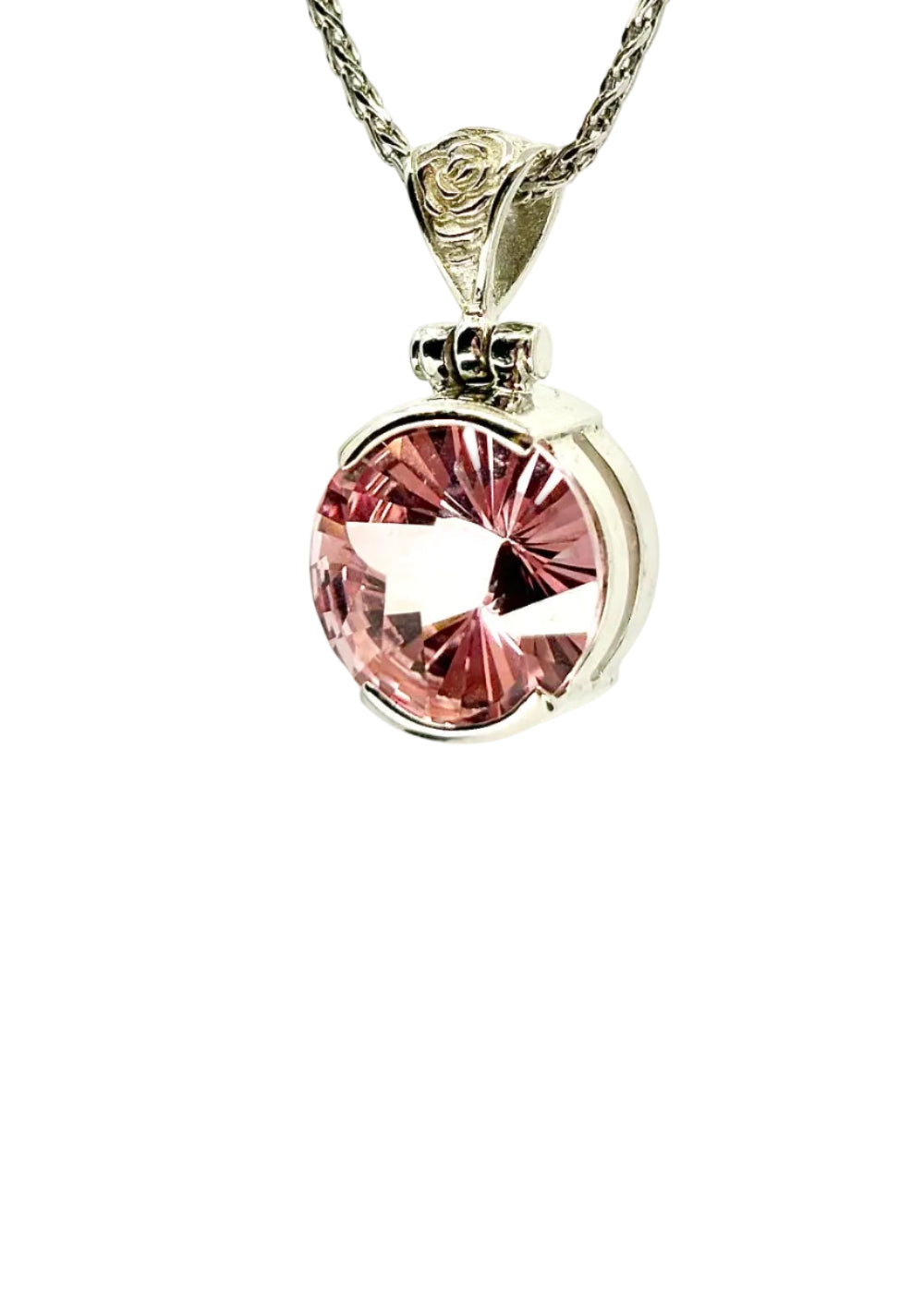 Imperial Pink Sapphire Fine Vibrational Gemstone Pendant