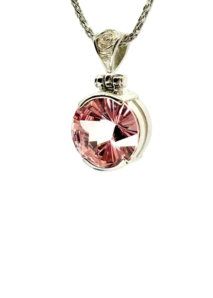 Imperial Pink Sapphire Vibrational Gemstone Pendant