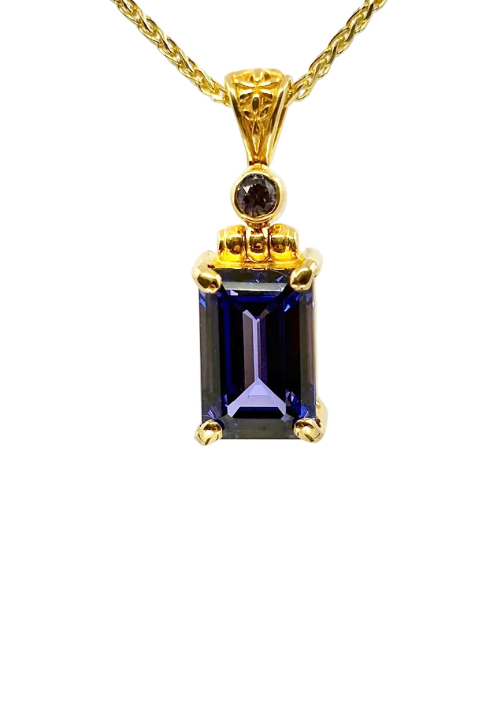 Zao Gongen Yag Tanzanite Fine Vibrational Gemstone Pendant